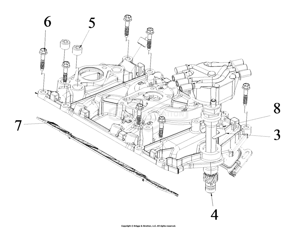 Engine Group - Intake Manifold And Distributor Diagram and Parts List for 076158-02  Briggs and Stratton Generator
